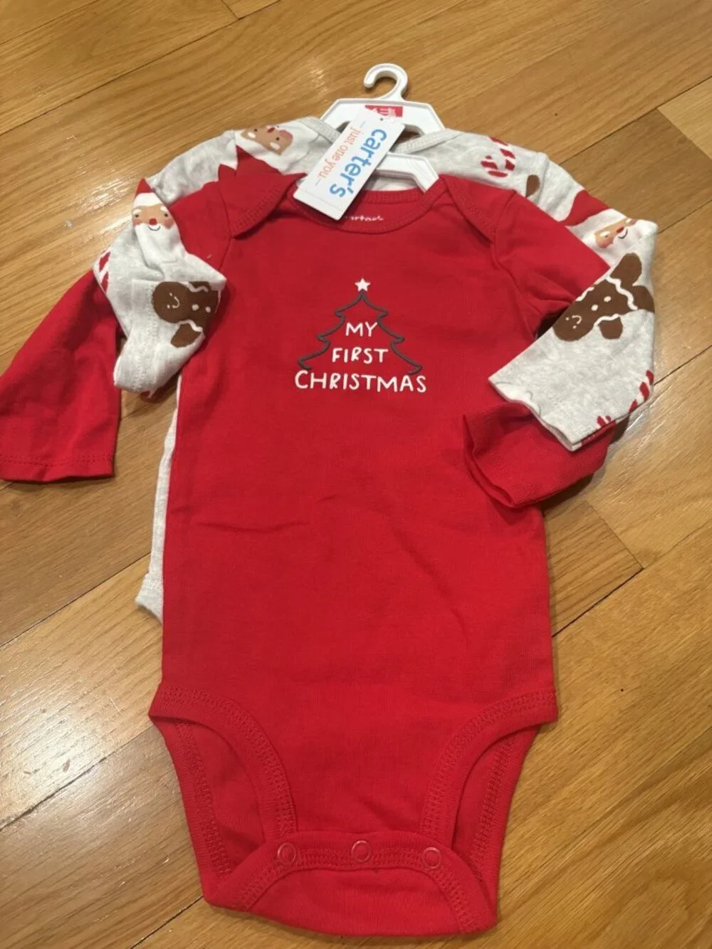 Carters Size 6 months My First Christmas Bodysuit Set
